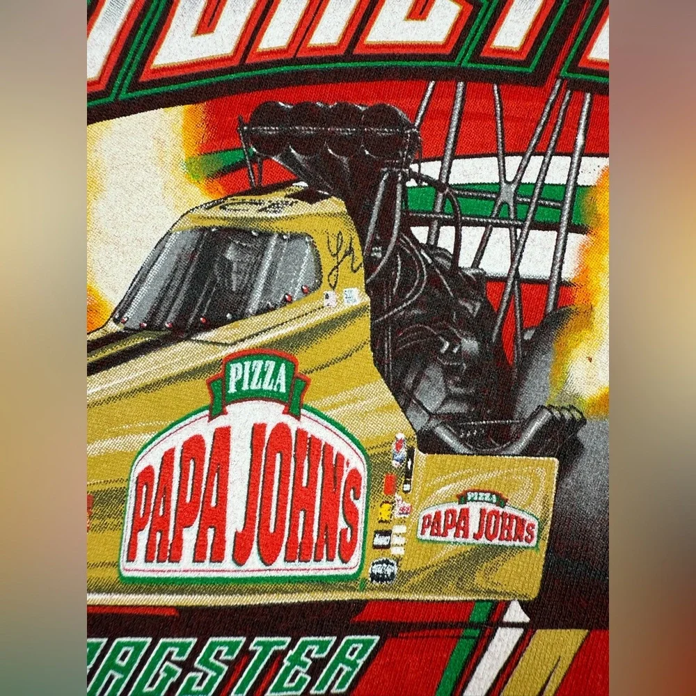 DON SCHUMACHER RACING Leah Prichett Papa John's Top Fuel Dragster T-Shirt Size M